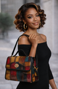 Rich and Rich Multicolor Brown Unisex Leather Waterproof Canvas Bag