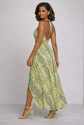 Rich and Rich Lime Yellow Women's Halterneck Dress