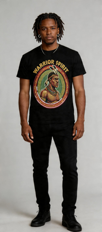 Rich and Rich Warrior Spirit Men’s Black T-Shirt | Graphic Tee | Soft Polyester Statement Shirt
