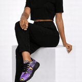 Purple abstract women's sneakers with Flywire upper and EVA sole — alternate view