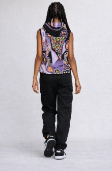 Rich and Rich Purple Abstract Sleeveless Women's Hoodie