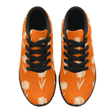 Women’s orange floral low-top sneakers with EVA sole and soft foam interior and floral upper — additional view 7
