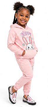 Rich and Rich Girls Pink Bunny Slip-On Canvas Shoes | Cute Bunny Print Kids Sneakers