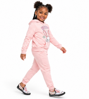 Rich and Rich Girls Pink Bunny Slip-On Canvas Shoes | Cute Bunny Print Kids Sneakers