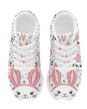 Rich and Rich Girls Pink Bunny Running Shoes | Lightweight Kids Athletic Sneakers