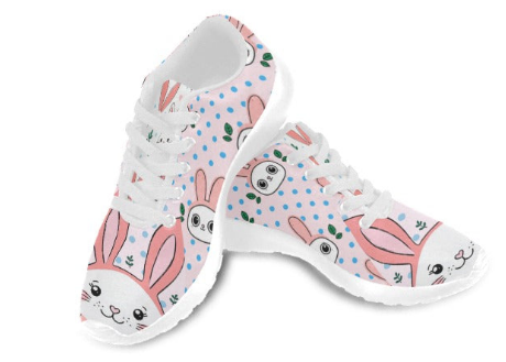 Rich and Rich Girls Pink Bunny Running Shoes | Lightweight Kids Athletic Sneakers