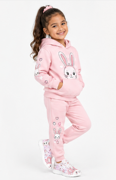 Rich and Rich Girls Pink Bunny Running Shoes | Lightweight Kids Athletic Sneakers
