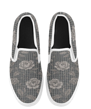 Rich and Rich Gray Floral Men’s Slip-On Canvas Shoes | Stylish Casual Floral Shoes for Men