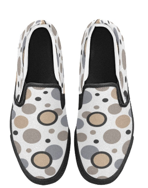 Rich and Rich Beige and White Circular Dimensions Men’s Canvas Shoes | Stylish Men’s Slip-On Canvas Shoes