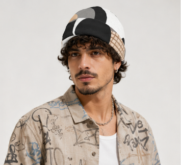 Rich and Rich Adult and Kids Circular Dimension Beanie Hat | Reversible Designer Winter Beanie
