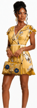 Load image into Gallery viewer, Rich and Rich Women's Pale Yellow Tea Dress | Women’s Designer Sleeveless Wrap Mini Dress - Rich and Rich Homeopportunities

