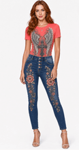 Load image into Gallery viewer, Gothic Wings &amp; Cross Graphic Denim &amp; Tee Set - Rich and Rich Homeopportunities

