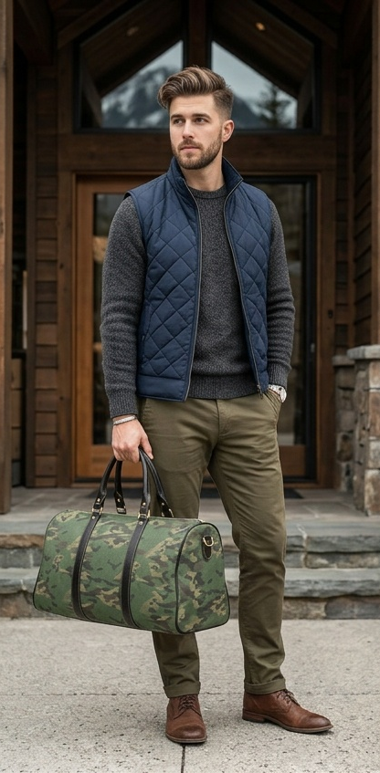 Rich & Rich JetSet Journey Woodland Trek Weekender Waterproof PU Leather Travel Bag/Large