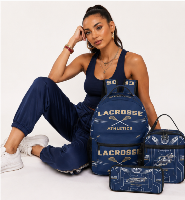 Rich and Rich Sport Utility Lacrosse Unisex Blue Backpack 3 Piece Set Combination