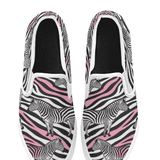 Critter Kicks Zebra Zest Girls Black and White Canvas Slip On