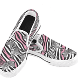Critter Kicks Zebra Zest Girls Black and White Canvas Slip On