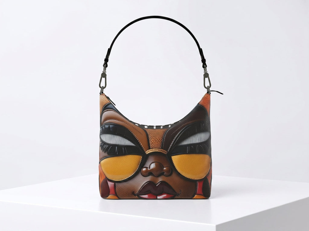 R&RH Ethnic Caricature Artistry Square Brown Hobo Bag - Rich and Rich Homeopportunities
