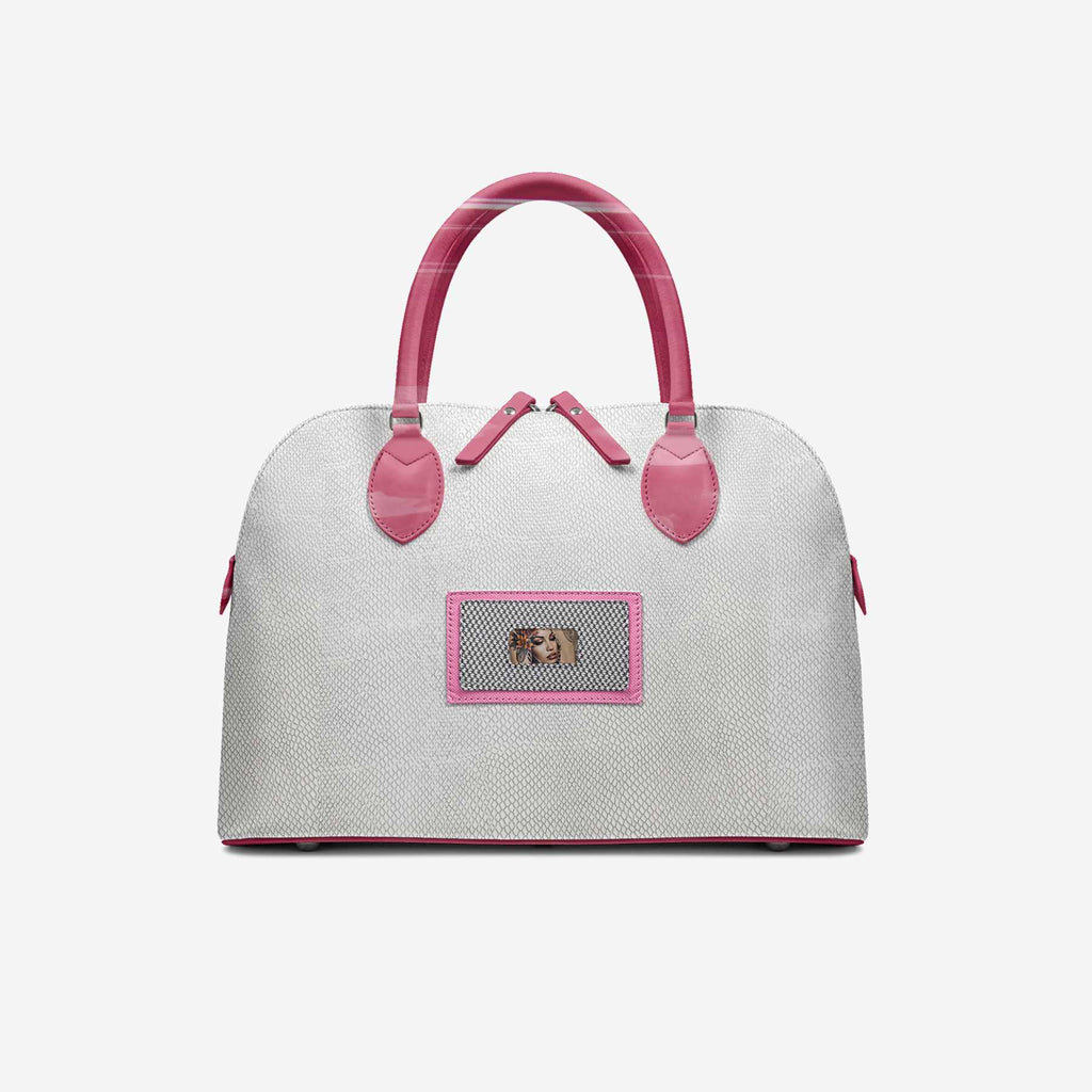 Rich and Rich TatooFushion Women’s Italian Leather Pink and White Designer Luxury Bag