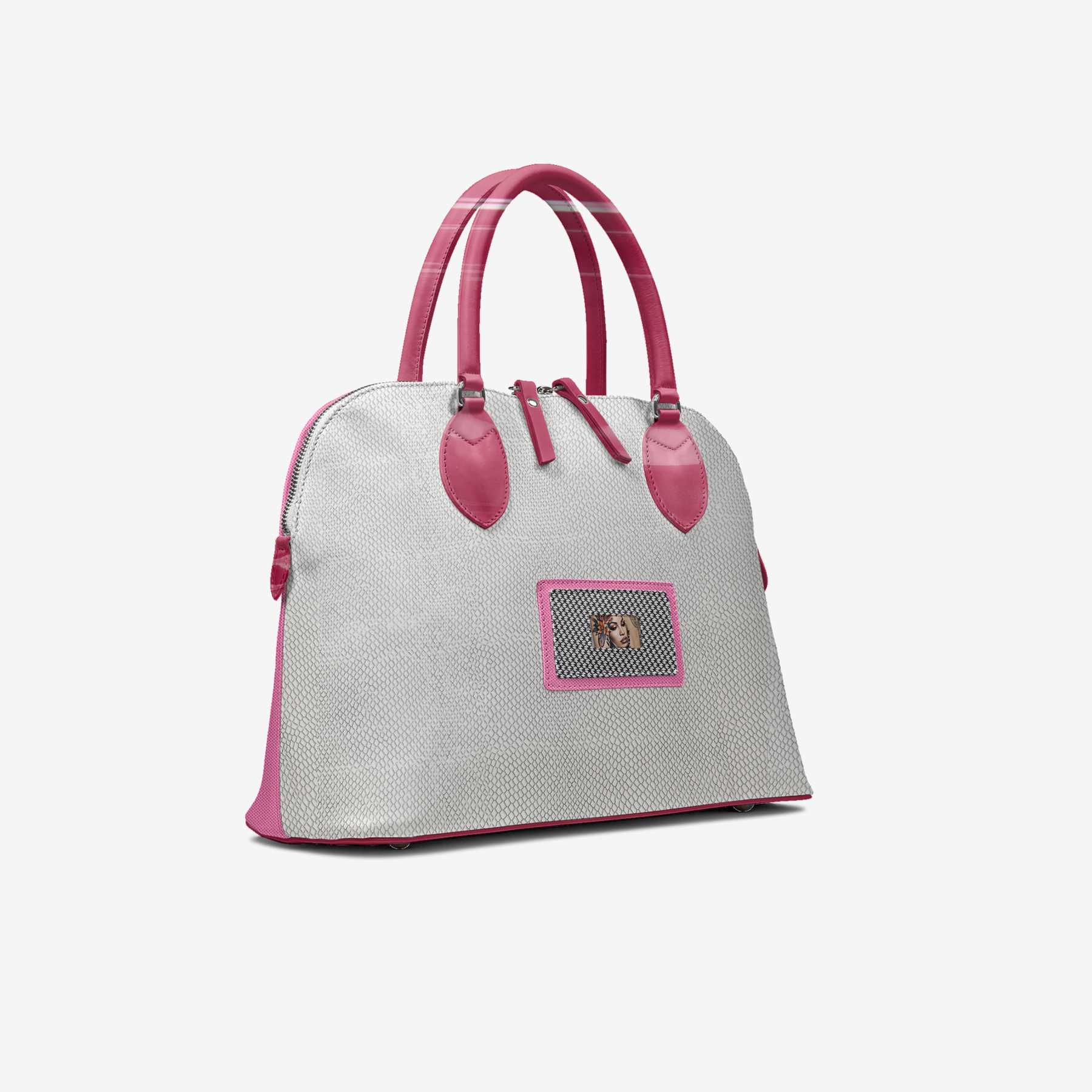Rich and Rich TatooFushion Women’s Italian Leather Pink and White Designer Luxury Bag