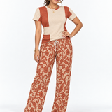 Rich and Rich Dreamscape Chic Women’s Oatmeal and Terracotta T-Shirt