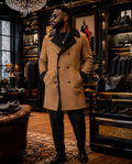 A Rich and Rich Men's Tan Double Breasted Coat