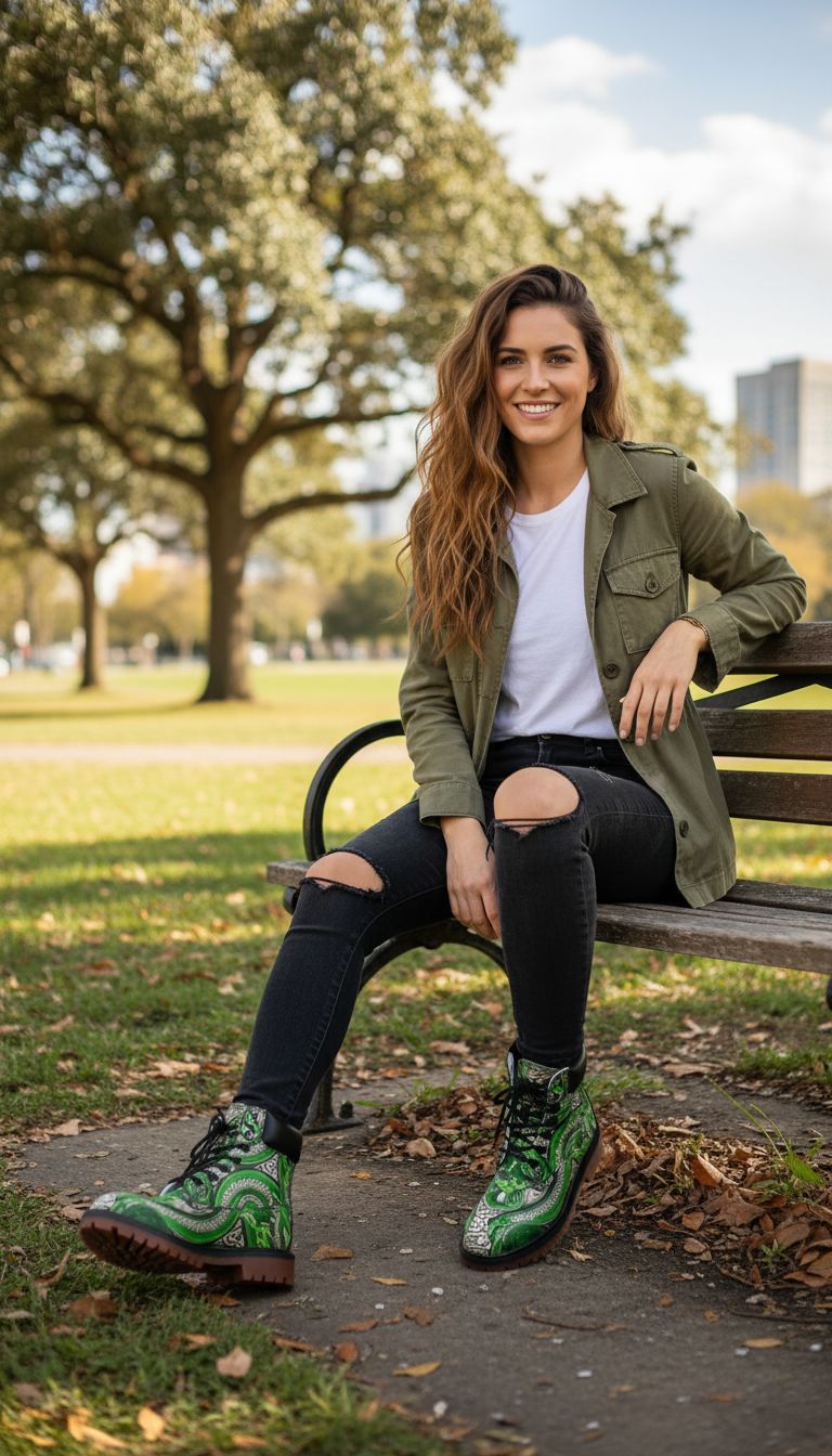 Rich and Rich Unisex Green Viper Premium Lightweight Microfiber Leather Chukka Boots