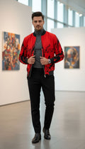 Musical Notes Mens Bomber Jacket with ribbed cuffs and fully lined interior