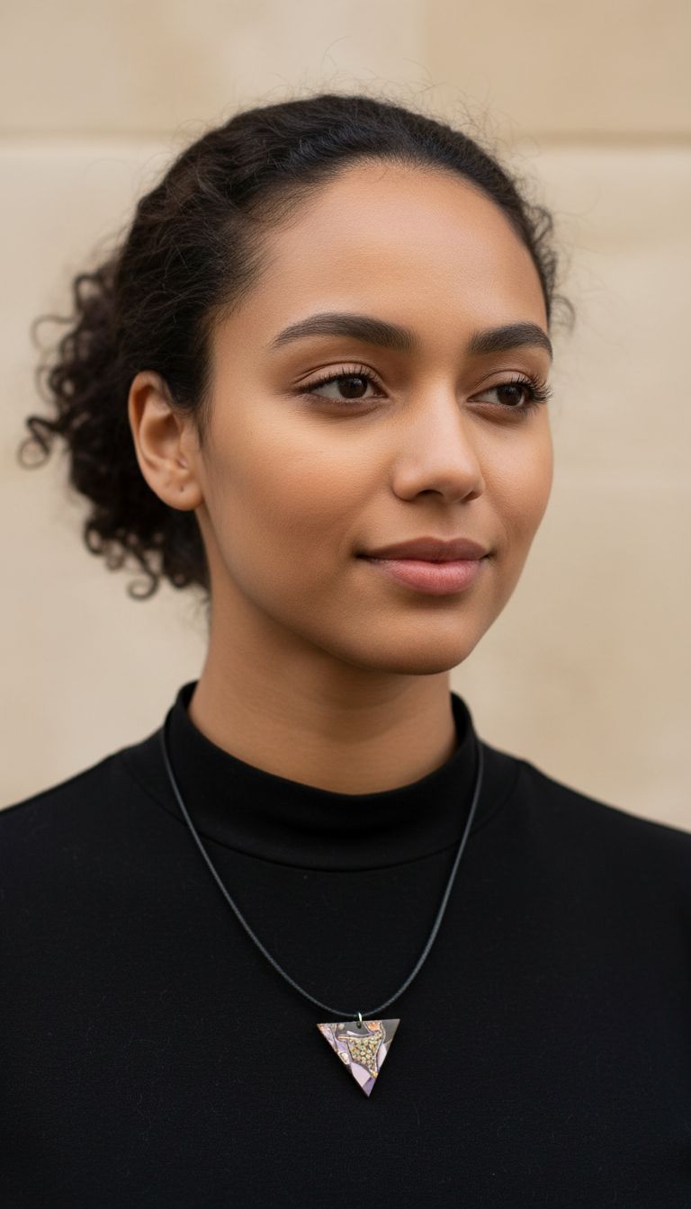 Rich and Rich Purple Abstract Wooden Pendant Geometric Shapes