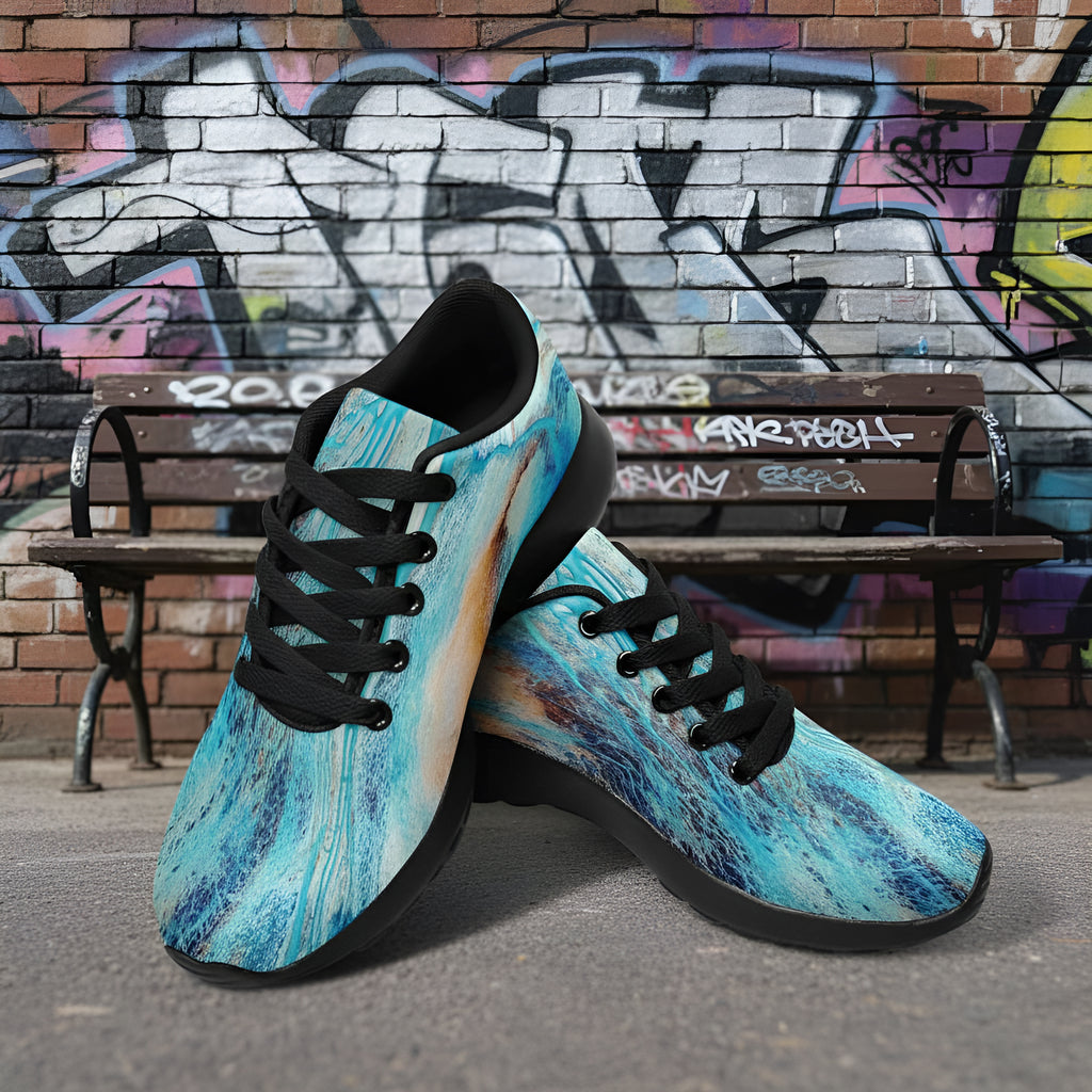 Rich and Rich Turquoise Abstract Women's Low Top Sneakers