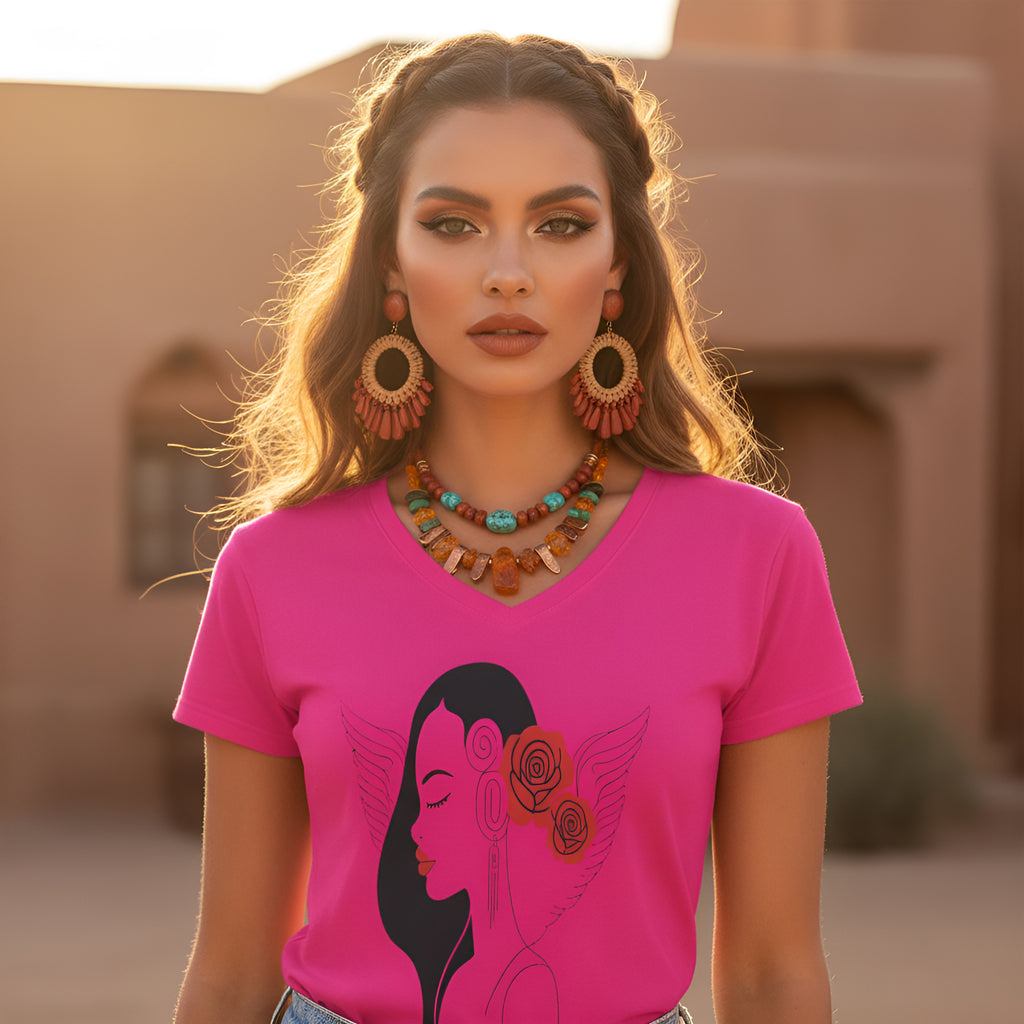 Rich and Rich Women's Rose Designer T-shirt in white with elegant rose print
