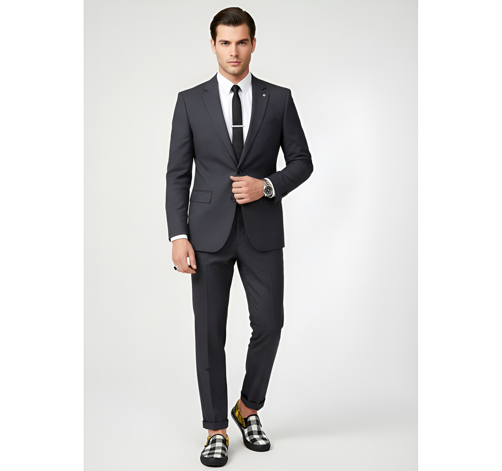 Rich and Rich Men's Yellow Abstract and Checkers Slip On Canvas Shoe Men's Slip-on Canvas Shoes (Model 019)