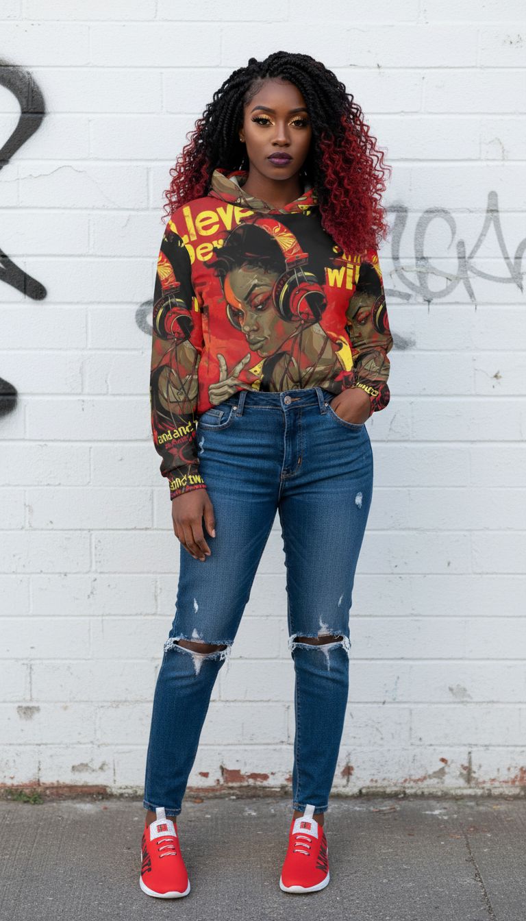 Rich and Rich Clever As The Devil And Twice As Pretty Women's Red Hoodie front view