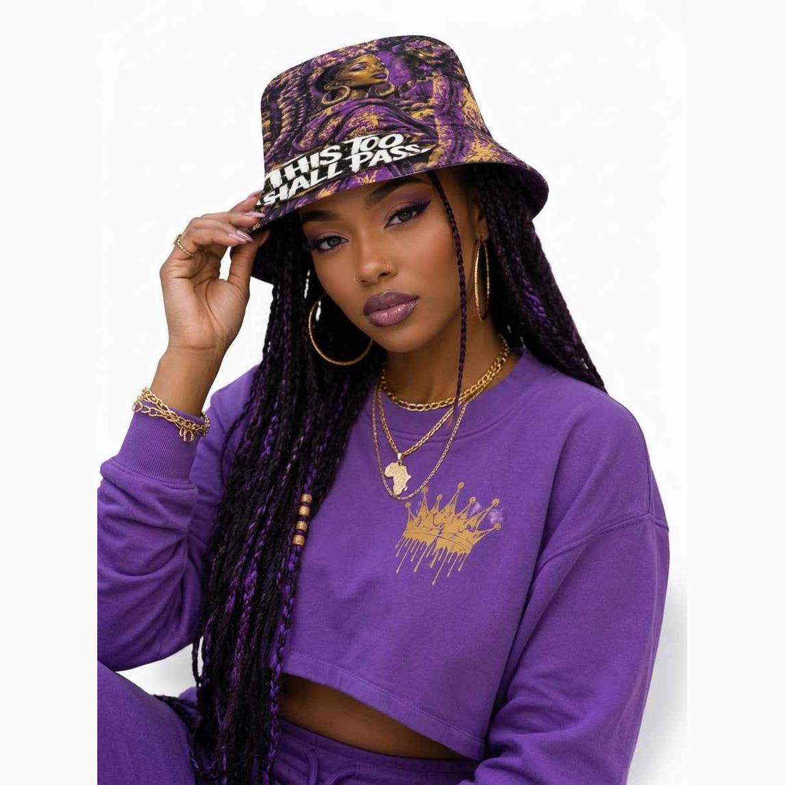 Rich and Rich Women's Purple "This Too Shall Pass" Bucket Hat - Rich and Rich Homeopportunities