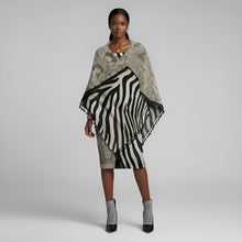 Load image into Gallery viewer, Rich and Rich Black and Beige Print Women&#39;s Off Shoulder Long Sleeve Dress
