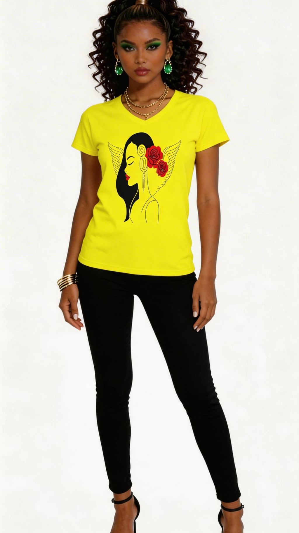 Rich and Rich Women's Rose Designer Cotton T-Shirt in white with rose print