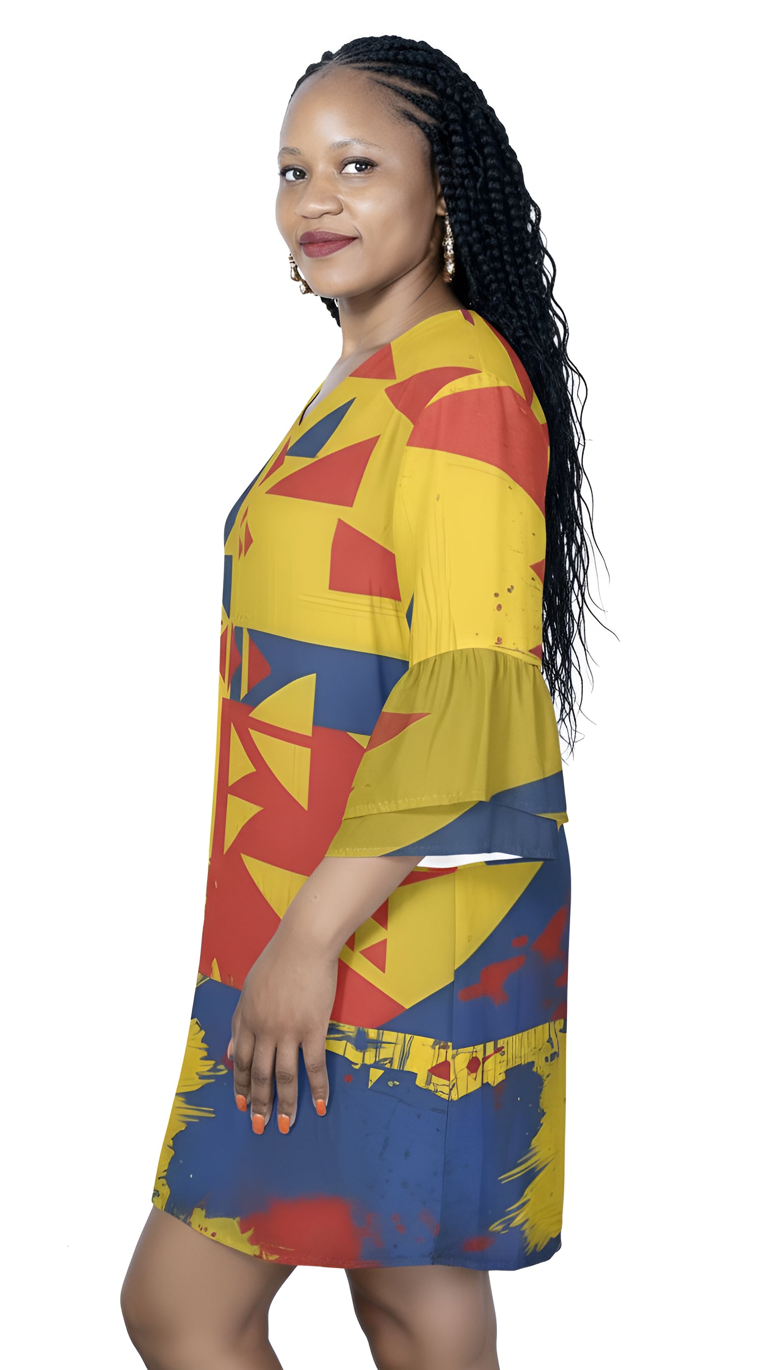 Rich and Rich Women's V-Neck Geometric Floral Mini Dress