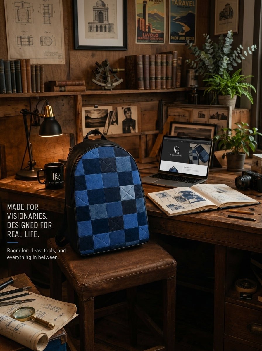 Rich and Rich Blue Patchwork Backpack - Rich and Rich Homeopportunities