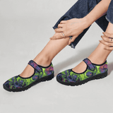 Women’s key lime abstract Mary Jane shoes with mesh upper and Velcro strap and EVA sole — additional view 18