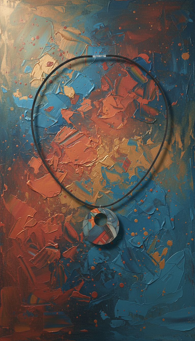 Rich and Rich Denim Blue Look Wooden Pendant Organic Shapes