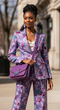 Load image into Gallery viewer, Rich and Rich Purple Floral Kisslock Crossbody Women&#39;s Shoulder Bag
