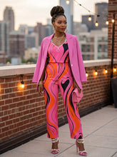 Load image into Gallery viewer, Rich and Rich Pink Swirl Pants Set with Jacket
