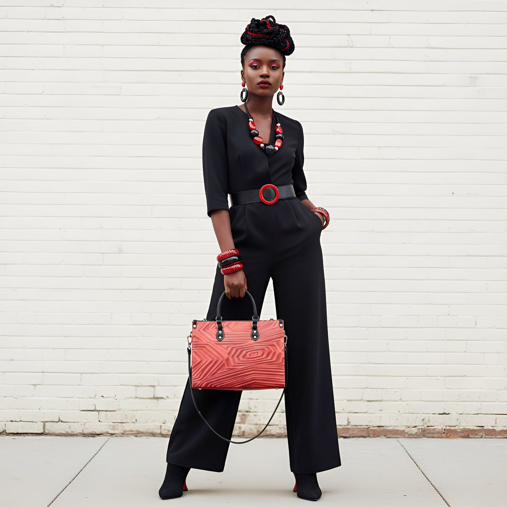 Rich and Rich Red Print Graphic Designer Women's Medium Size Handbag