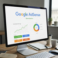 Google AdSense Monetization System™ course cover image showing digital marketing and online revenue concepts