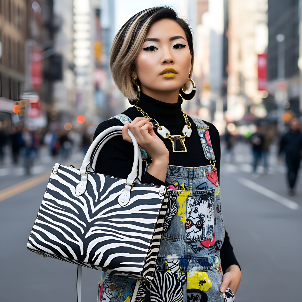 Rich and Rich Zebra Print Graphic Designer Women's Medium Size Handbag