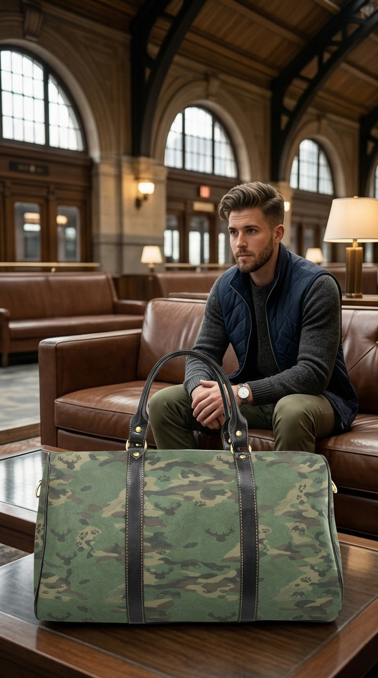 Rich & Rich JetSet Journey Woodland Trek Weekender Waterproof PU Leather Travel Bag/Large