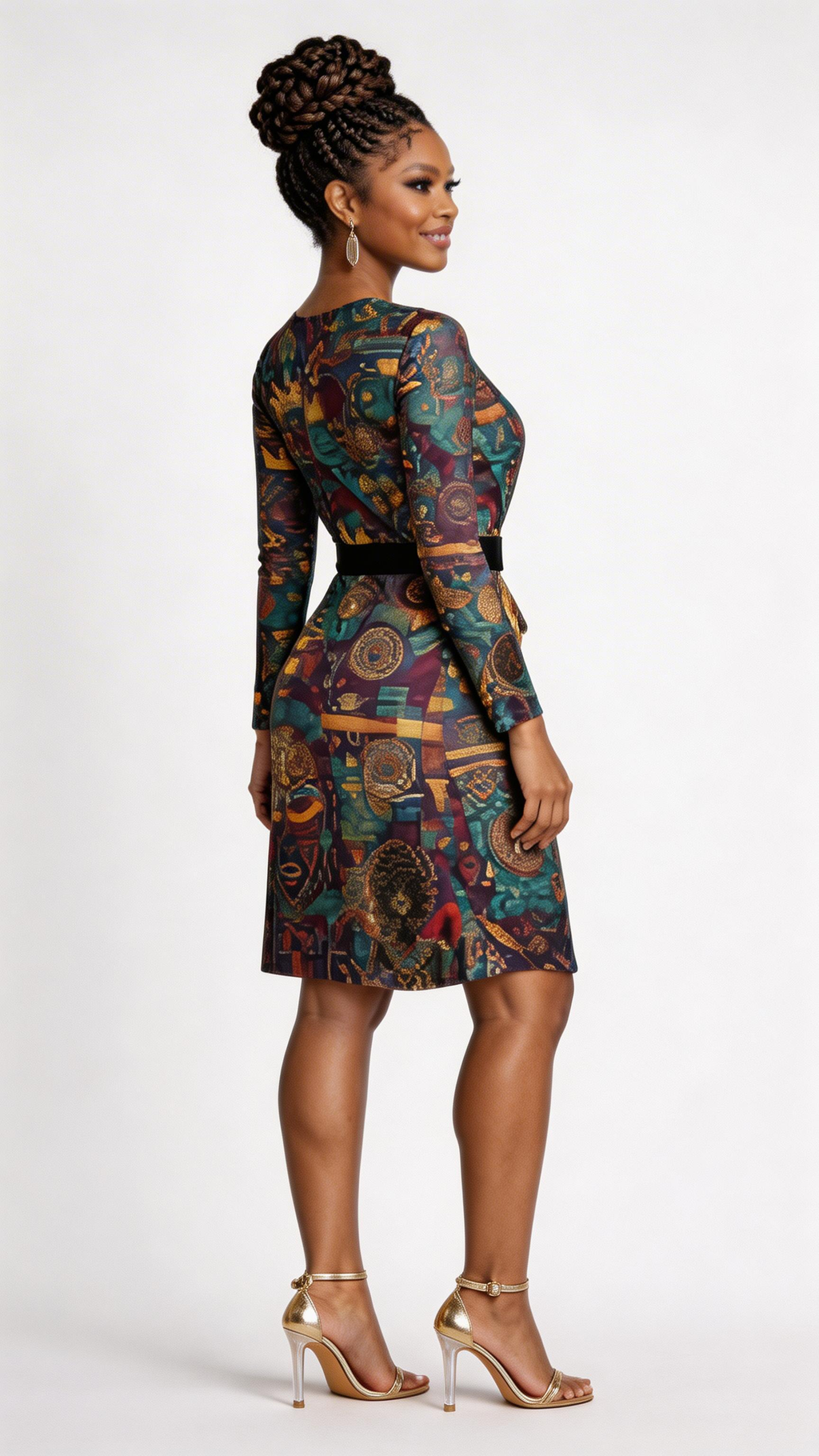 Rich and Rich African Print Women's Multicolor Wrap Dress