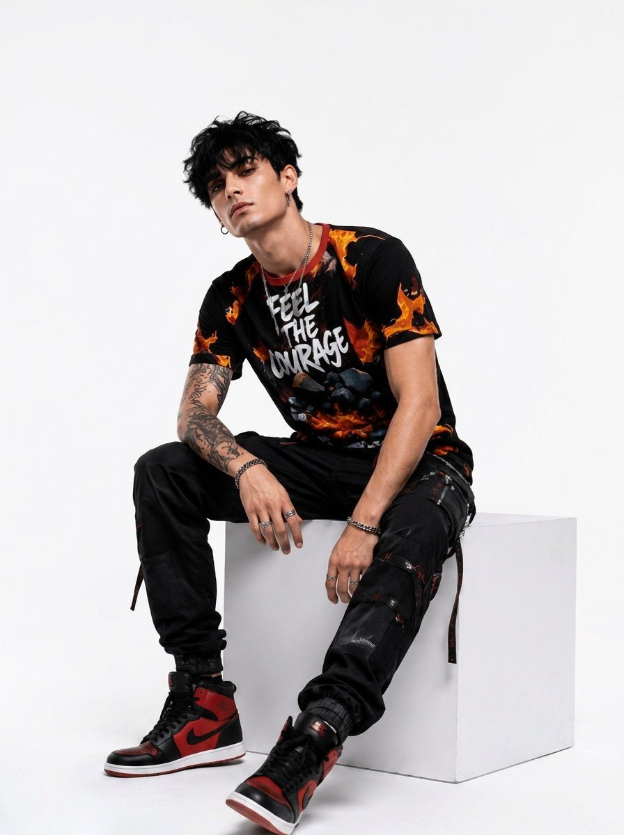 Rich and Rich Men's Courage Black T-Shirt - Rich and Rich Homeopportunities