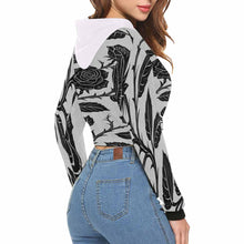 Load image into Gallery viewer, Rich and Rich Black Rose Women&#39;s Hoodie Cropped Top

