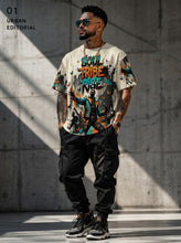 Load image into Gallery viewer, Rich and Rich Soul Tribe Rise Men's Multicolor Beige T-Shirt | Men's Graphic Streetwea
