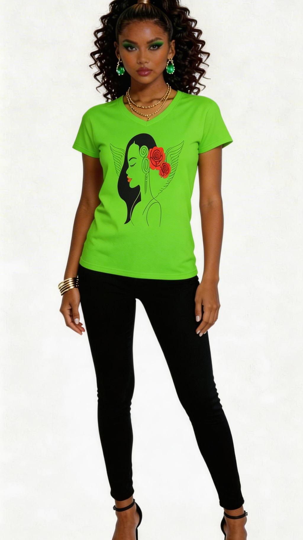 Rich and Rich Women's Rose Designer Cotton T-Shirt in white with rose print